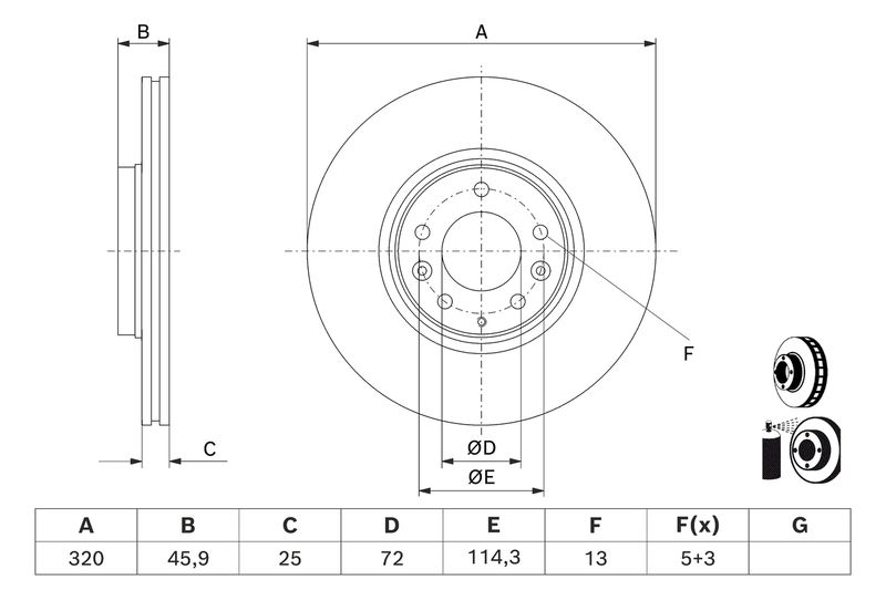 BOSCH 0 986 479 D74 Brake Disc