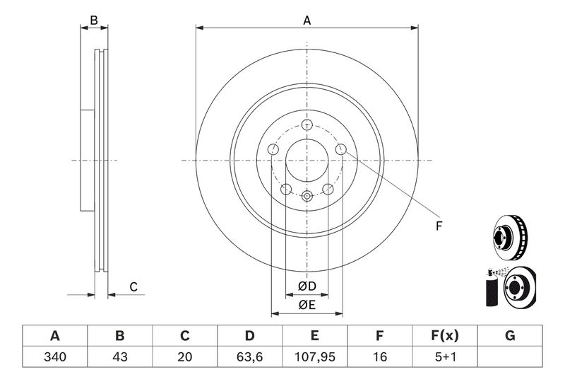 BOSCH 0 986 479 D97 Brake Disc