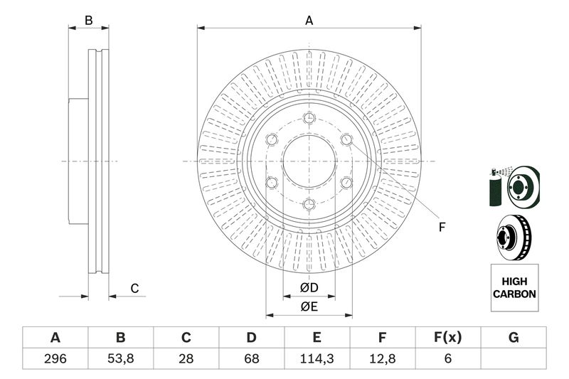 BOSCH 0 986 479 E35 Brake Disc