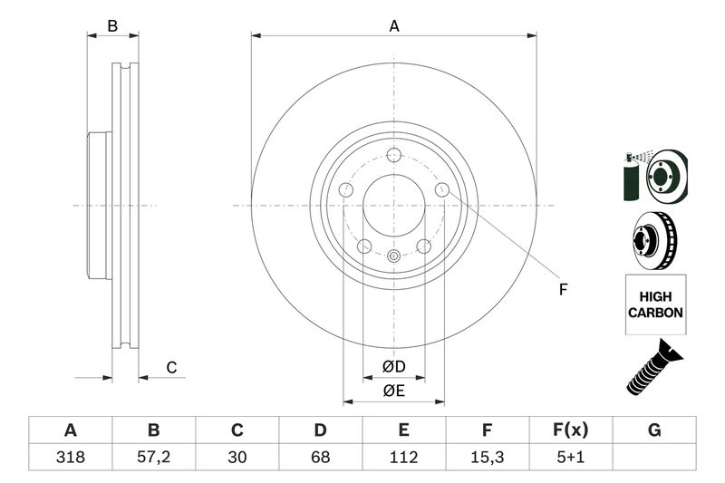 BOSCH 0 986 479 E49 Brake Disc