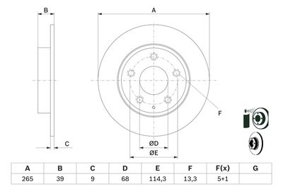Brake Disc BOSCH 0 986 479 E54