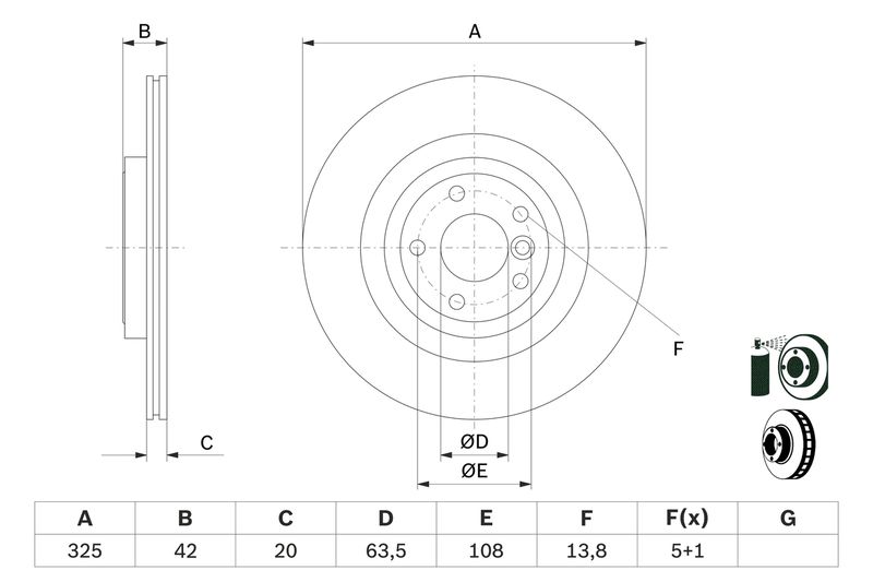 BOSCH 0 986 479 E61 Brake Disc