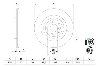 Brake Disc BOSCH 0 986 479 E61