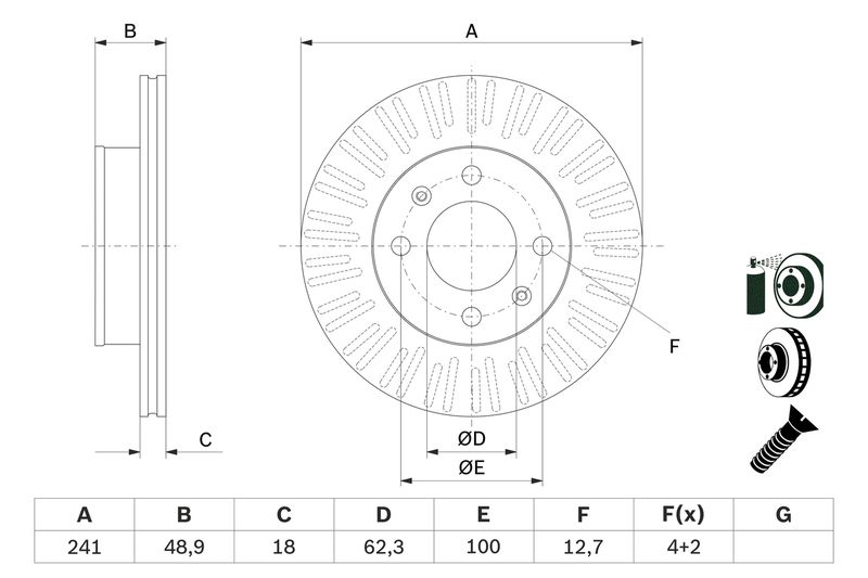BOSCH 0 986 479 E73 Brake Disc