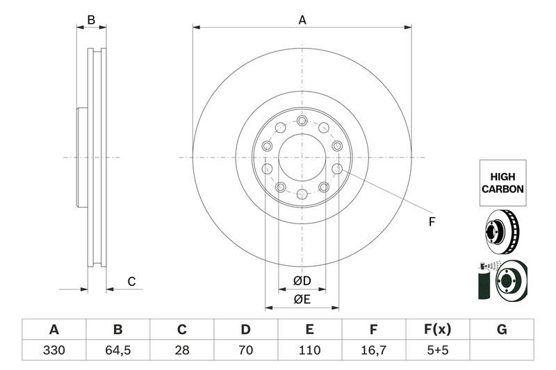 BOSCH 0 986 479 E88 Brake Disc