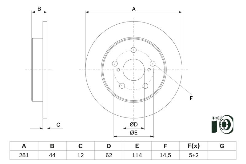 BOSCH 0 986 479 E91 Brake Disc