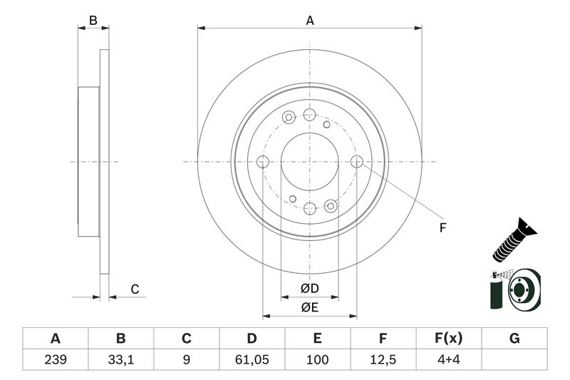 BOSCH 0 986 479 E95 Brake Disc