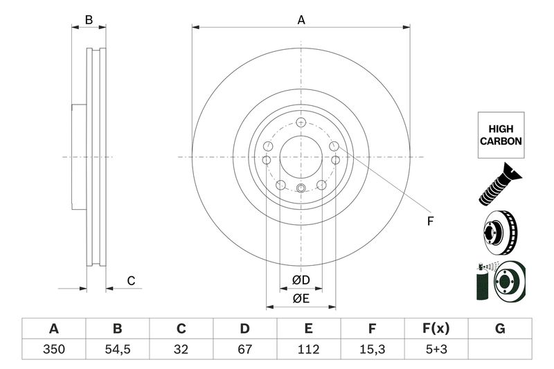 BOSCH 0 986 479 E99 Brake Disc