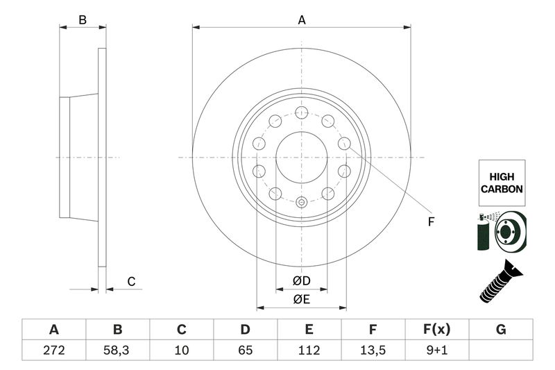 BOSCH 0 986 479 F23 Brake Disc