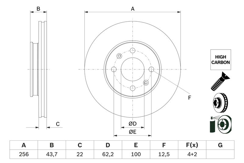 BOSCH 0 986 479 F29 Brake Disc