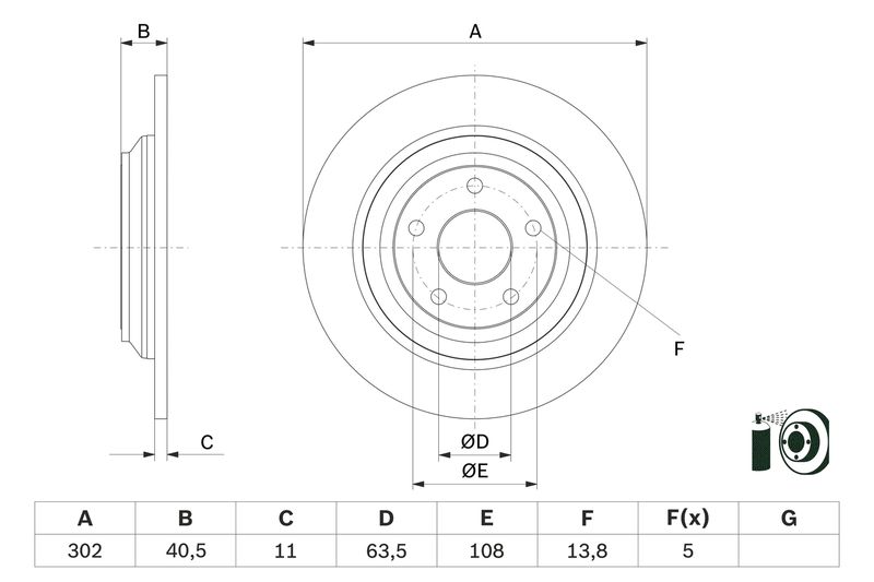 BOSCH 0 986 479 F79 Brake Disc