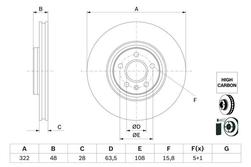 BOSCH 0 986 479 F90 Brake Disc