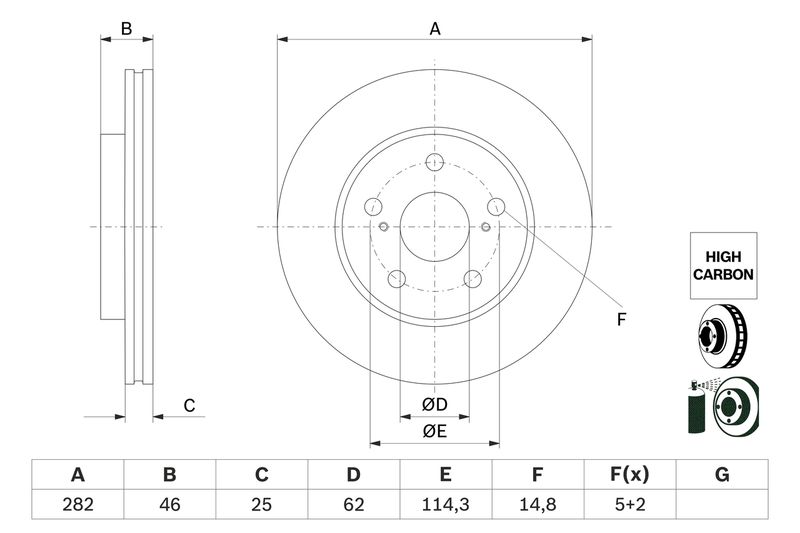 BOSCH 0 986 479 F92 Brake Disc