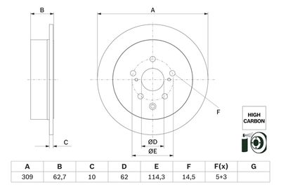 Brake Disc BOSCH 0 986 479 G61
