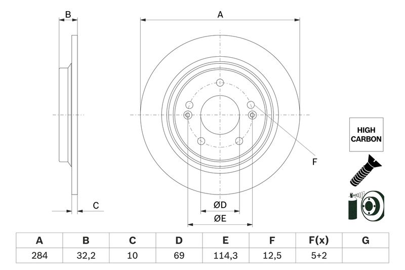 BOSCH 0 986 479 G77 Brake Disc