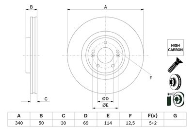 Brake Disc BOSCH 0 986 479 G93