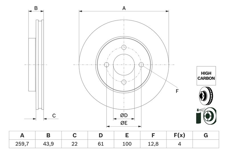 BOSCH 0 986 479 G95 Brake Disc
