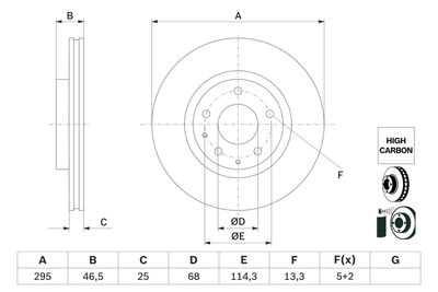 Brake Disc BOSCH 0 986 479 H23