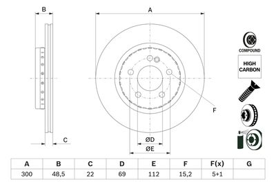 Brake Disc BOSCH 0 986 479 H50