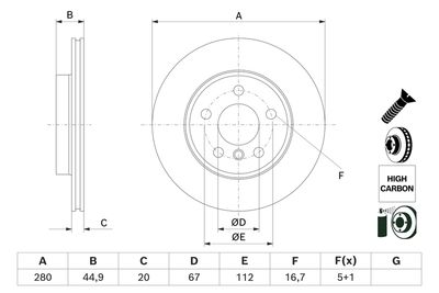 Brake Disc BOSCH 0 986 479 H70