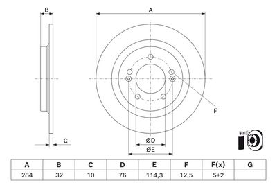 Brake Disc BOSCH 0 986 479 J22