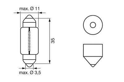Bulb, licence plate light BOSCH 1 987 302 281