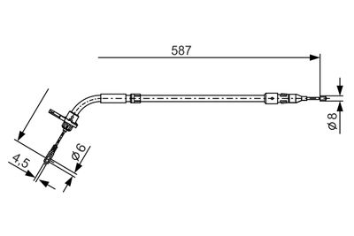 Cable Pull, parking brake BOSCH 1 987 477 224