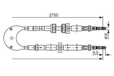 Cable Pull, parking brake BOSCH 1 987 477 228