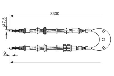 Cable Pull, parking brake BOSCH 1 987 477 230