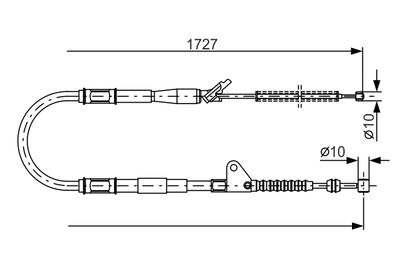 Cable Pull, parking brake BOSCH 1 987 477 410