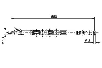Cable Pull, parking brake BOSCH 1 987 477 411