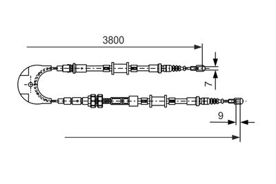 Cable Pull, parking brake BOSCH 1 987 477 731