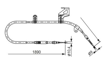 Cable Pull, parking brake BOSCH 1 987 477 804