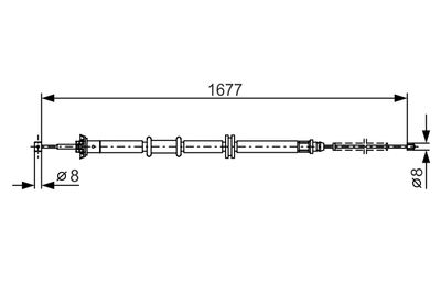 Cable Pull, parking brake BOSCH 1 987 482 208