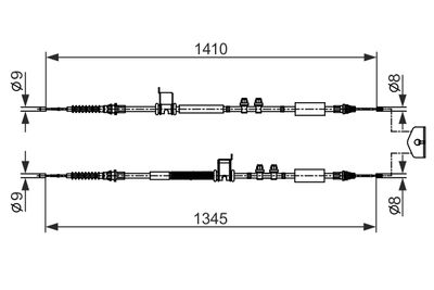 Cable Pull, parking brake BOSCH 1 987 482 560