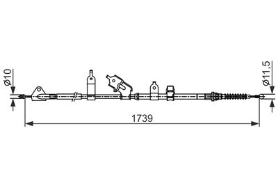 Cable Pull, parking brake BOSCH 1 987 482 566