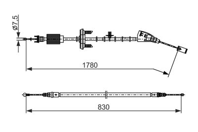Cable Pull, parking brake BOSCH 1 987 482 797