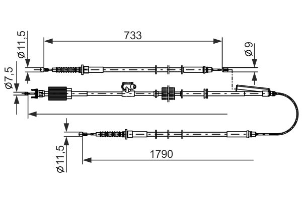 BOSCH 1 987 482 803 Cable Pull, parking brake