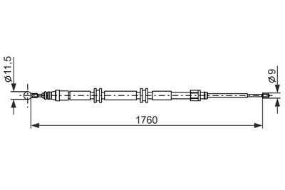 Cable Pull, parking brake BOSCH 1 987 482 889