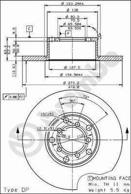 Brake Disc BREMBO 08.1511.10