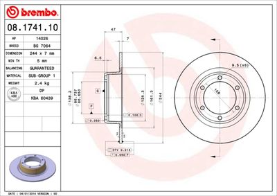 Brake Disc BREMBO 08.1741.10