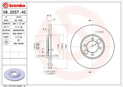 Brake Disc BREMBO 08.2557.40