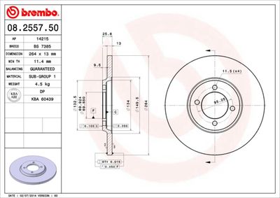 Brake Disc BREMBO 08.2557.50