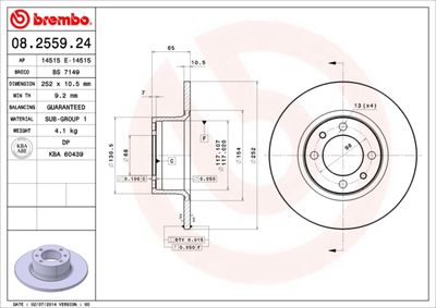 Brake Disc BREMBO 08.2559.24