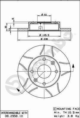 BREMBO 08.2958.75 Brake Disc