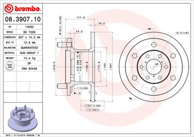 Brake Disc BREMBO 08.3907.10