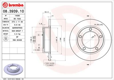 Brake Disc BREMBO 08.3939.10