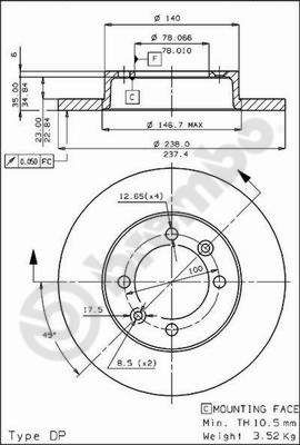 Brake Disc BREMBO 08.4480.10