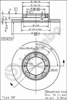 BREMBO 08.4974.10 Brake Disc
