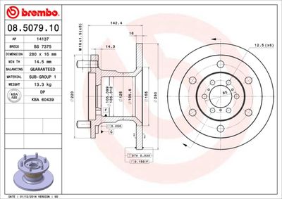Brake Disc BREMBO 08.5079.10